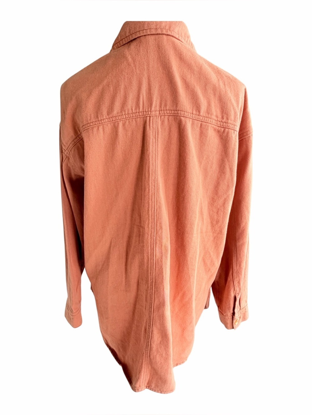 Lightweight Rust Orange Utility Button-Up Jacket - Picture 4 of 6